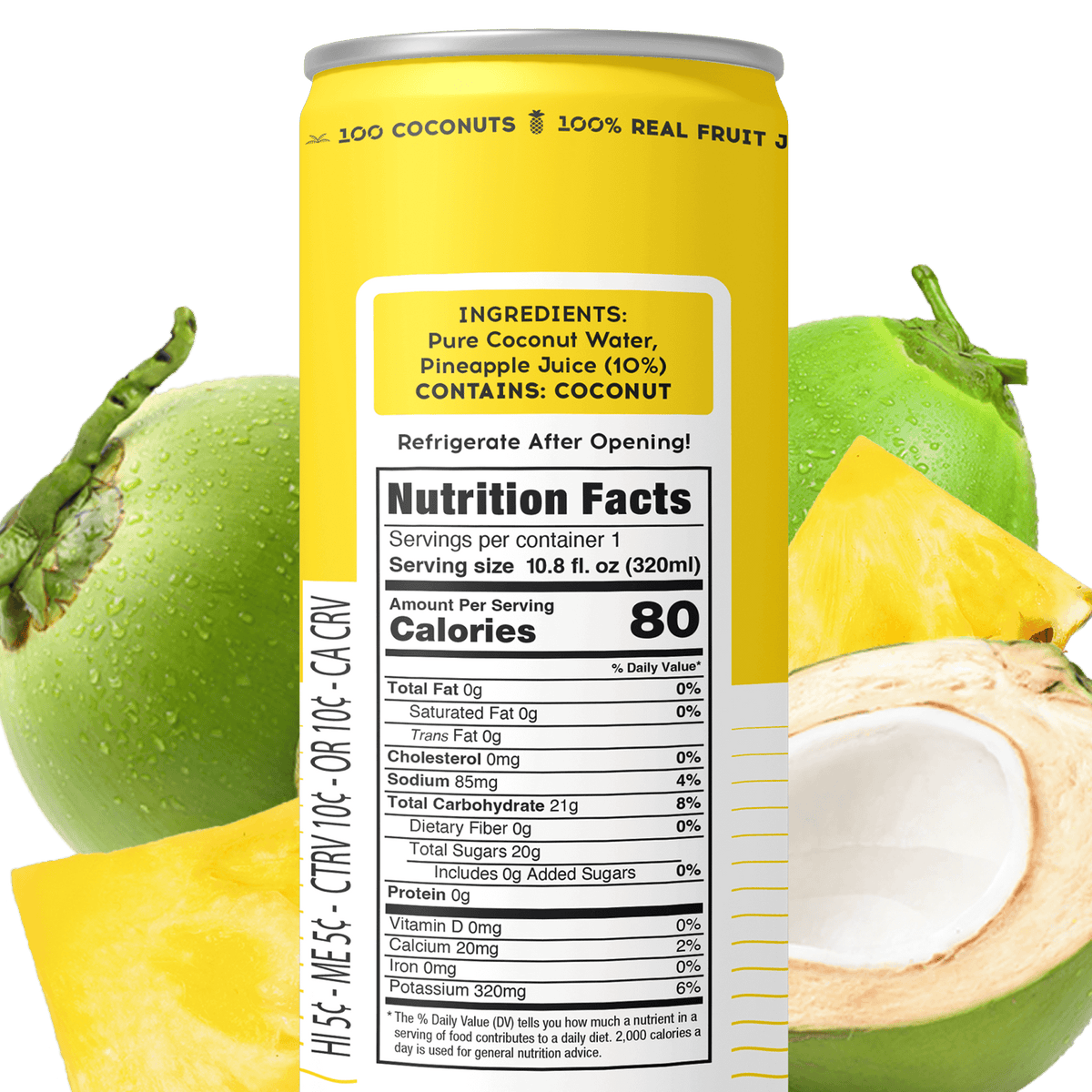 PURE COCONUT WATER + PINEAPPLE