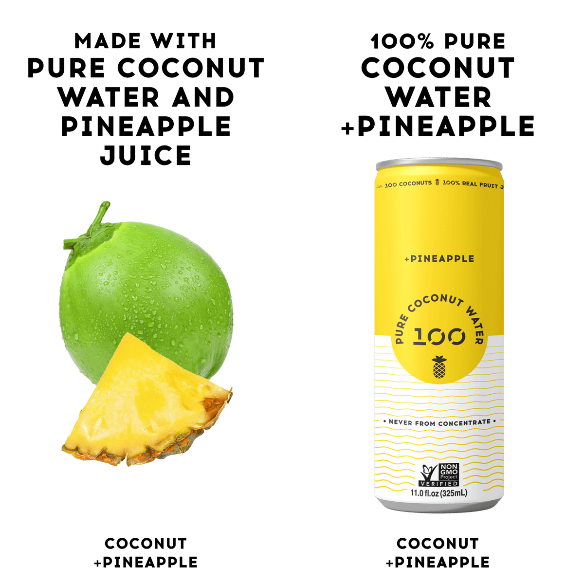 PURE COCONUT WATER + PINEAPPLE